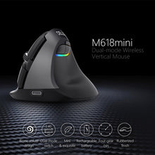 Load image into Gallery viewer, DELUX M618 Mini 2.4G Wireless 2400DPI USB Rechargeable Ergonomic Vertical Mouse, M618 Pink, M618 Grey