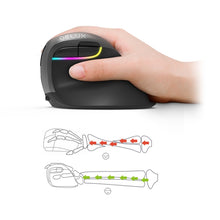 Load image into Gallery viewer, DELUX M618 Mini 2.4G Wireless 2400DPI USB Rechargeable Ergonomic Vertical Mouse, M618 Pink, M618 Grey