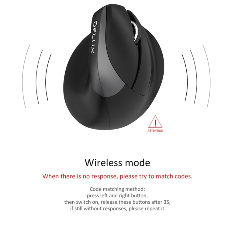 DELUX M618 Mini 2.4G Wireless 2400DPI USB Rechargeable Ergonomic Vertical Mouse, M618 Pink, M618 Grey
