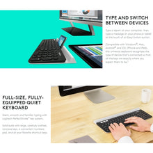 Load image into Gallery viewer, Logitech K780 Multi-device Bluetooth + Unifying Dual Mode Wireless Keyboard with Stand