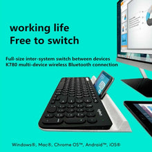 Load image into Gallery viewer, Logitech K780 Multi-device Bluetooth + Unifying Dual Mode Wireless Keyboard with Stand