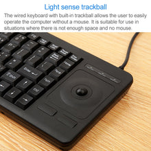 Load image into Gallery viewer, DS-8900 PS / 2 Interface Prevent Water Splashing Laser Engraving Character One-piece Wired Trackball Keyboard, Length: 1.5m, DS-8900 PS/2