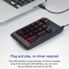 Load image into Gallery viewer, MC Saite 529 19 Keys Wired Three-color Backlight Numeric Keyboard