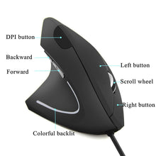 Load image into Gallery viewer, CM0093 Rechargeable Version 2.4GHz Three-button Wireless Optical Mouse Vertical Mouse for Left-hand, Resolution: 1000DPI / 1200DPI / 1600DPI, Rechargeable Version