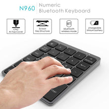 Load image into Gallery viewer, N960 Ultra-thin Universal Aluminum Alloy Rechargeable Wireless Bluetooth Numeric Keyboard, N960