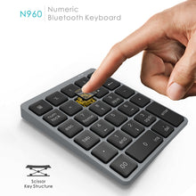 Load image into Gallery viewer, N960 Ultra-thin Universal Aluminum Alloy Rechargeable Wireless Bluetooth Numeric Keyboard, N960