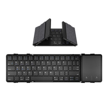Load image into Gallery viewer, B1053 Leather Portable Tri-Fold Bluetooth Keyboard