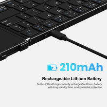 Load image into Gallery viewer, B1053 Leather Portable Tri-Fold Bluetooth Keyboard