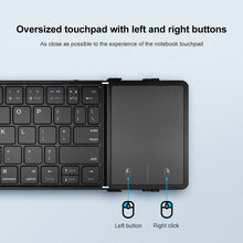 Load image into Gallery viewer, B1053 Leather Portable Tri-Fold Bluetooth Keyboard