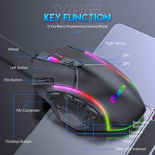 Load image into Gallery viewer, MKESPN X15 Full Speed 12800DPI 12 Buttons Macro Definition RGB Wired Mouse, x15