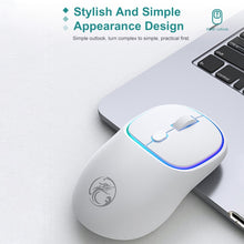 Load image into Gallery viewer, iMICE W-618 Rechargeable 4 Buttons 1600 DPI 2.4GHz Bluetooth Silent Wireless Mouse for Computer PC Laptop, W-618 2.4GHz &amp; Bluetooth