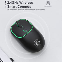 Load image into Gallery viewer, iMICE W-618 Rechargeable 4 Buttons 1600 DPI 2.4GHz Bluetooth Silent Wireless Mouse for Computer PC Laptop, W-618 2.4GHz &amp; Bluetooth