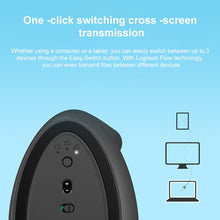 Load image into Gallery viewer, Logitech Lift Vertical 1000DPI 2.4GHz Ergonomic Wireless Bluetooth Dual Mode Mouse