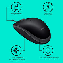 Load image into Gallery viewer, Logitech M110 1000DPI Wired Mouse USB Silent Mouse