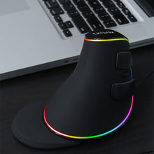 Load image into Gallery viewer, DELUX M618 Plus RGB Wired Optical Mouse Ergonomic Vertical Mouse 4000DPI, 4000DPI Wired