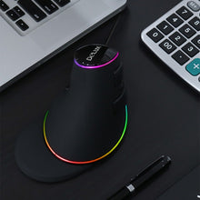 Load image into Gallery viewer, DELUX M618 Plus RGB Wired Optical Mouse Ergonomic Vertical Mouse 4000DPI, 4000DPI Wired
