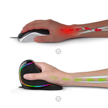 Load image into Gallery viewer, DELUX M618 Plus RGB Wired Optical Mouse Ergonomic Vertical Mouse 4000DPI, 4000DPI Wired