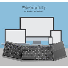 Load image into Gallery viewer, B033 Rechargeable 3-Folding 64 Keys Bluetooth Wireless Keyboard with Touchpad, 3-Folding 64 Keys with Touchpad White, 3-Folding 64 Keys with Touchpad Black