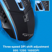 Load image into Gallery viewer, Chasing Leopard 199 USB 1600DPI Three-speed Adjustable LED Backlight Wired Optical Gaming Mouse, Length: 1.3m, 199 Black, 199