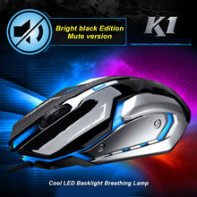 Load image into Gallery viewer, Chasing Leopard K1 USB 1600DPI Three-speed Adjustable LED Backlight Mute Wired Optical Gaming Mouse, Length: 1.3m