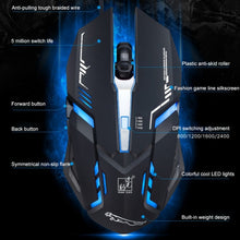 Load image into Gallery viewer, Chasing Leopard V17 USB 2400DPI Four-speed Adjustable Line Pattern Wired Optical Gaming Mouse with LED Breathing Light, Length: 1.45m, V17, V17 Jet Black, V17 White