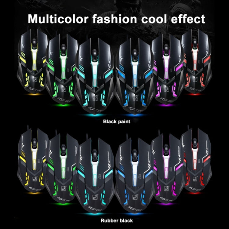 Chasing Leopard V17 USB 2400DPI Four-speed Adjustable Line Pattern Wired Optical Gaming Mouse with LED Breathing Light, Length: 1.45m, V17, V17 Jet Black, V17 White