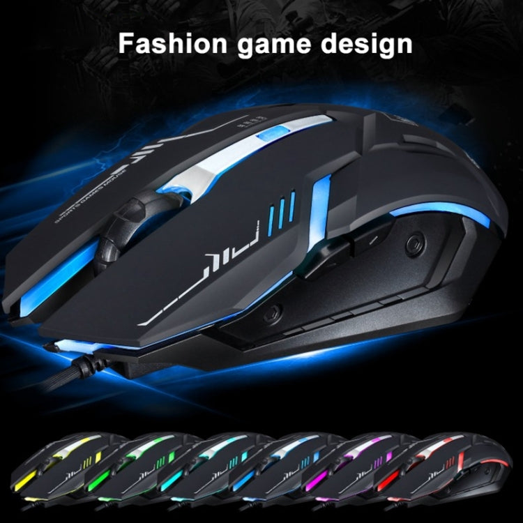 Chasing Leopard V17 USB 2400DPI Four-speed Adjustable Line Pattern Wired Optical Gaming Mouse with LED Breathing Light, Length: 1.45m, V17, V17 Jet Black, V17 White