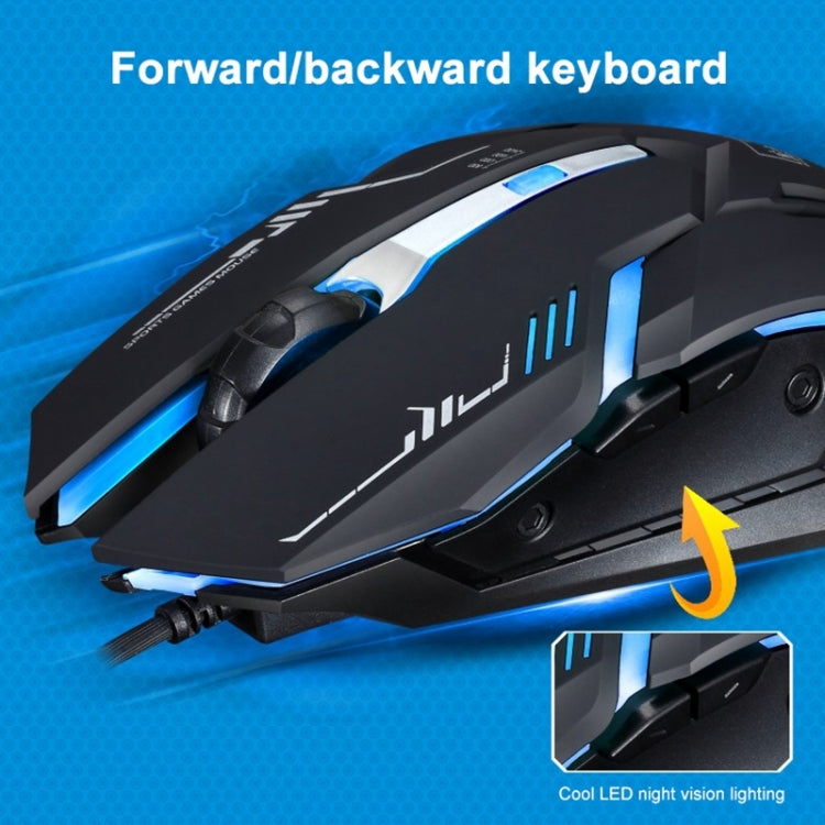 Chasing Leopard V17 USB 2400DPI Four-speed Adjustable Line Pattern Wired Optical Gaming Mouse with LED Breathing Light, Length: 1.45m, V17, V17 Jet Black, V17 White