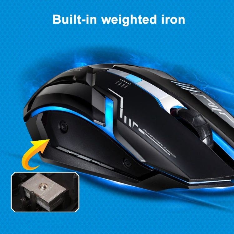 Chasing Leopard V17 USB 2400DPI Four-speed Adjustable Line Pattern Wired Optical Gaming Mouse with LED Breathing Light, Length: 1.45m, V17, V17 Jet Black, V17 White