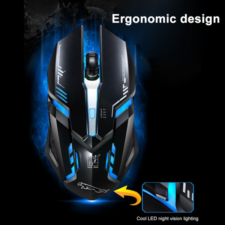 Chasing Leopard V17 USB 2400DPI Four-speed Adjustable Line Pattern Wired Optical Gaming Mouse with LED Breathing Light, Length: 1.45m, V17, V17 Jet Black, V17 White