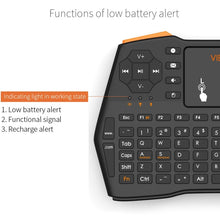 Load image into Gallery viewer, VIBOTON i8 Plus Updated 2.4GHz QWERT Mini Wireless Keyboard with Touchpad for TV Box, Mi Box, Computer, Tablet, Laptop and Projector(Black), Wireless Keyboard