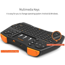 Load image into Gallery viewer, VIBOTON i8 Plus Updated 2.4GHz QWERT Mini Wireless Keyboard with Touchpad for TV Box, Mi Box, Computer, Tablet, Laptop and Projector(Black), Wireless Keyboard