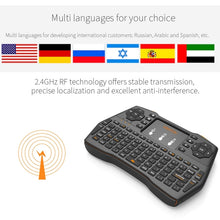 Load image into Gallery viewer, VIBOTON i8 Plus Updated 2.4GHz QWERT Mini Wireless Keyboard with Touchpad for TV Box, Mi Box, Computer, Tablet, Laptop and Projector(Black), Wireless Keyboard