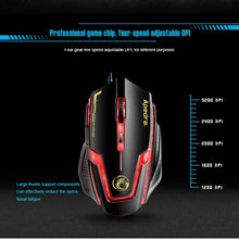 Load image into Gallery viewer, Apedra iMICE A9 High Precision Gaming Mouse LED four color controlled breathing light USB 6 Buttons 3200 DPI Wired Optical Gaming Mouse for Computer PC Laptop, iMICE A9
