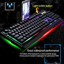Load image into Gallery viewer, ZGB G700 104 Keys USB Wired Mechanical Feel Glowing Metal Panel Suspension Gaming Keyboard with Phone Holder