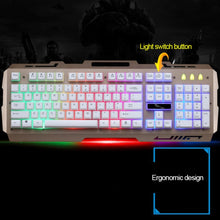 Load image into Gallery viewer, ZGB G700 104 Keys USB Wired Mechanical Feel Glowing Metal Panel Suspension Gaming Keyboard with Phone Holder