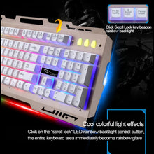 Load image into Gallery viewer, ZGB G700 104 Keys USB Wired Mechanical Feel Glowing Metal Panel Suspension Gaming Keyboard with Phone Holder