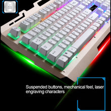Load image into Gallery viewer, ZGB G700 104 Keys USB Wired Mechanical Feel Glowing Metal Panel Suspension Gaming Keyboard with Phone Holder
