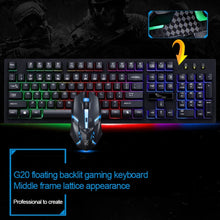Load image into Gallery viewer, ZGB G20 1600 DPI Professional Wired Glowing Mechanical Feel Suspension Keyboard + Optical Mouse Kit for Laptop, PC