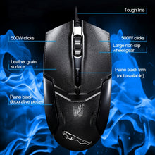 Load image into Gallery viewer, Chasing Leopard Q9 1600 DPI Professional Wired Grid Texture Gaming Office Keyboard + Optical Mouse Kit