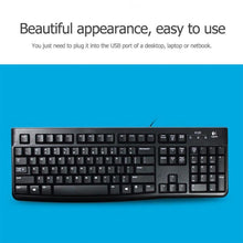 Load image into Gallery viewer, Logitech K120 USB Waterproof Splash Wired Keyboard for Desktop Computers / Laptops, Logitech K120