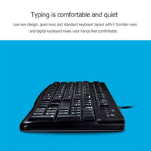 Load image into Gallery viewer, Logitech K120 USB Waterproof Splash Wired Keyboard for Desktop Computers / Laptops, Logitech K120