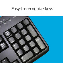 Load image into Gallery viewer, Logitech K120 USB Waterproof Splash Wired Keyboard for Desktop Computers / Laptops, Logitech K120