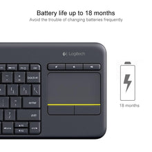 Load image into Gallery viewer, Logitech K400 Plus 2.4GHz Wireless Touch Control Keyboard, Wireless Range: 10m, Logitech K400 Plus