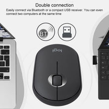 Load image into Gallery viewer, Logitech Pebble Cobblestone Shape Thin 3-keys 1000DPI Mute Wireless Bluetooth Optical Mouse, Wireless Range: 10m