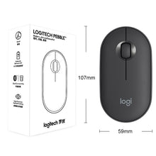 Load image into Gallery viewer, Logitech Pebble Cobblestone Shape Thin 3-keys 1000DPI Mute Wireless Bluetooth Optical Mouse, Wireless Range: 10m