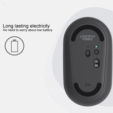 Load image into Gallery viewer, Logitech Pebble Cobblestone Shape Thin 3-keys 1000DPI Mute Wireless Bluetooth Optical Mouse, Wireless Range: 10m