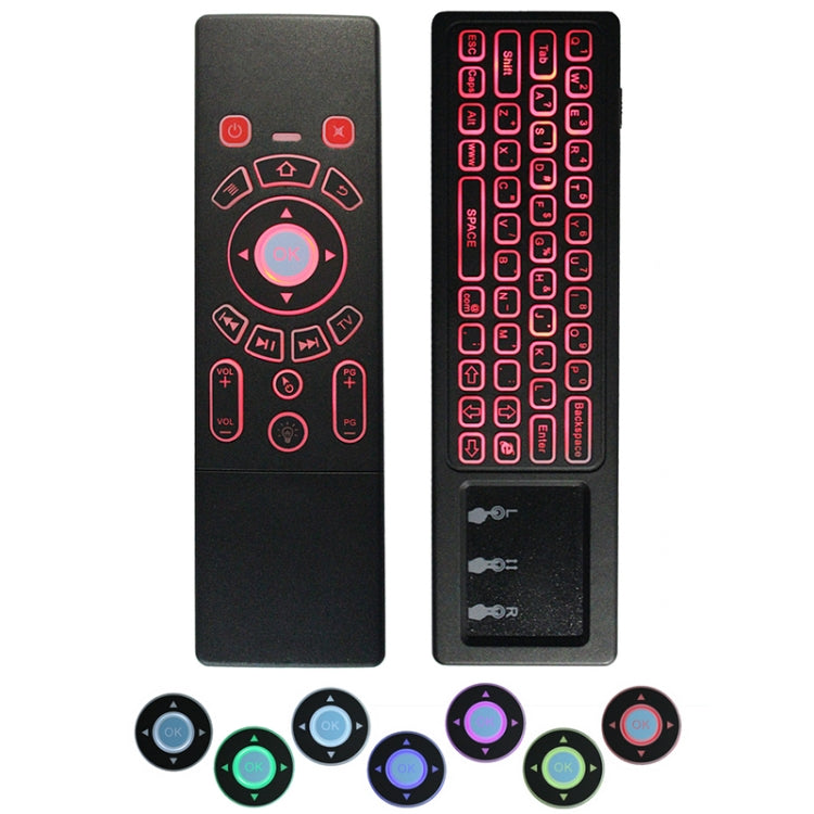 T6 Colorful Light Version Air Mouse 2.4GHz Wireless Keyboard Remote Controller with Touchpad & IR Learning for PC, Android TV Box / Smart TV, Multi-media Devices, T6