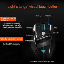 Load image into Gallery viewer, AULA Series SoulKiller II Colourful Light 7D Optical Competitive USB Wired Game Mouse, Maximum Resolution of 3500 DPI, SoulKiller II(B)