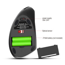 Load image into Gallery viewer, HXSJ T29 Bluetooth 3.0 Wireless Bluetooth 6-Keys 2400 DPI Adjustable Ergonomics Optical Vertical Mouse, 6 Buttons T29 Black, 6 Buttons T29 Grey